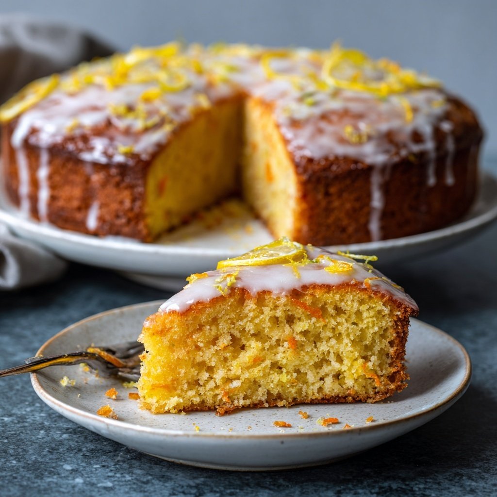 Karottenkuchen Mit Zitronen Glasur