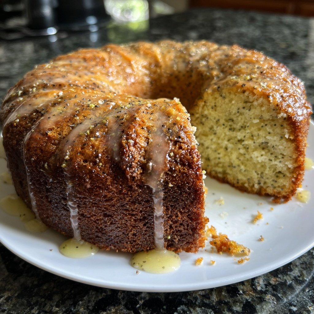 Zitronenkuchen mit Mohn