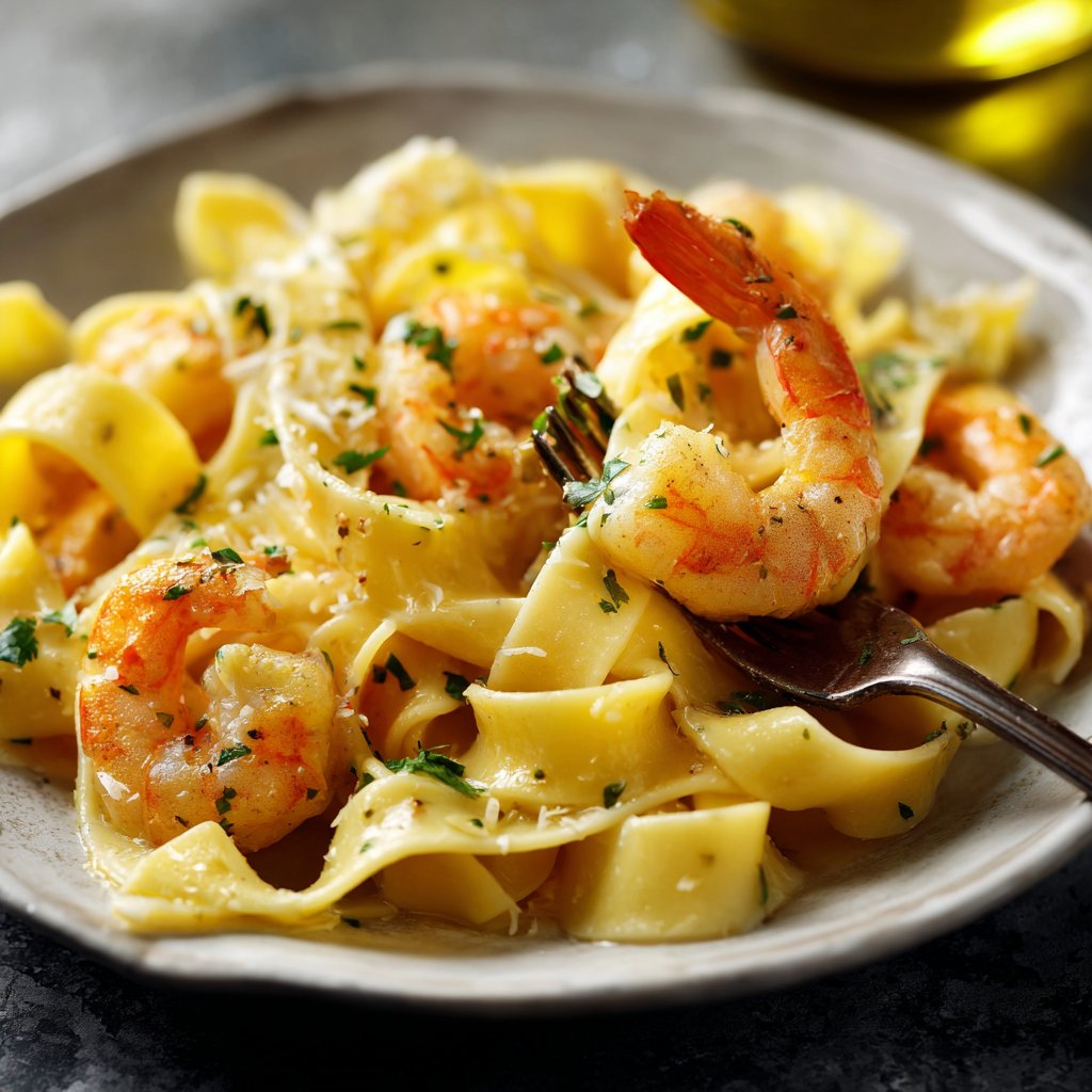 Pasta mit Garnelen und Zitronenbutter