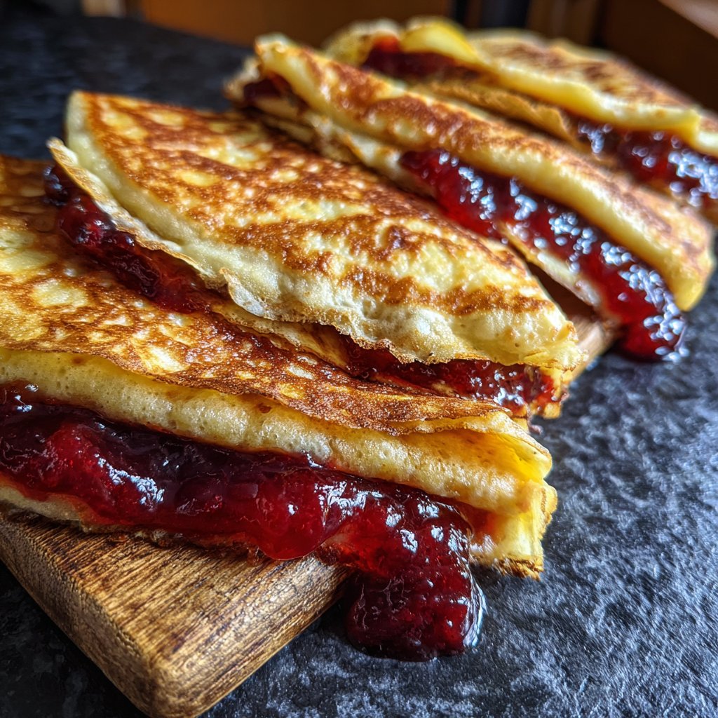 Pfannkuchen mit Pflaumenkompott