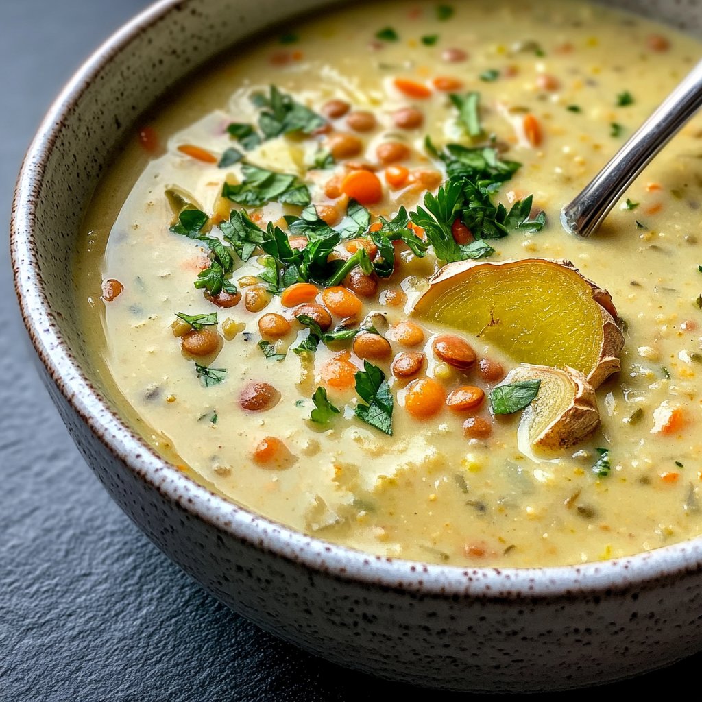 Linsensuppe mit Ingwer