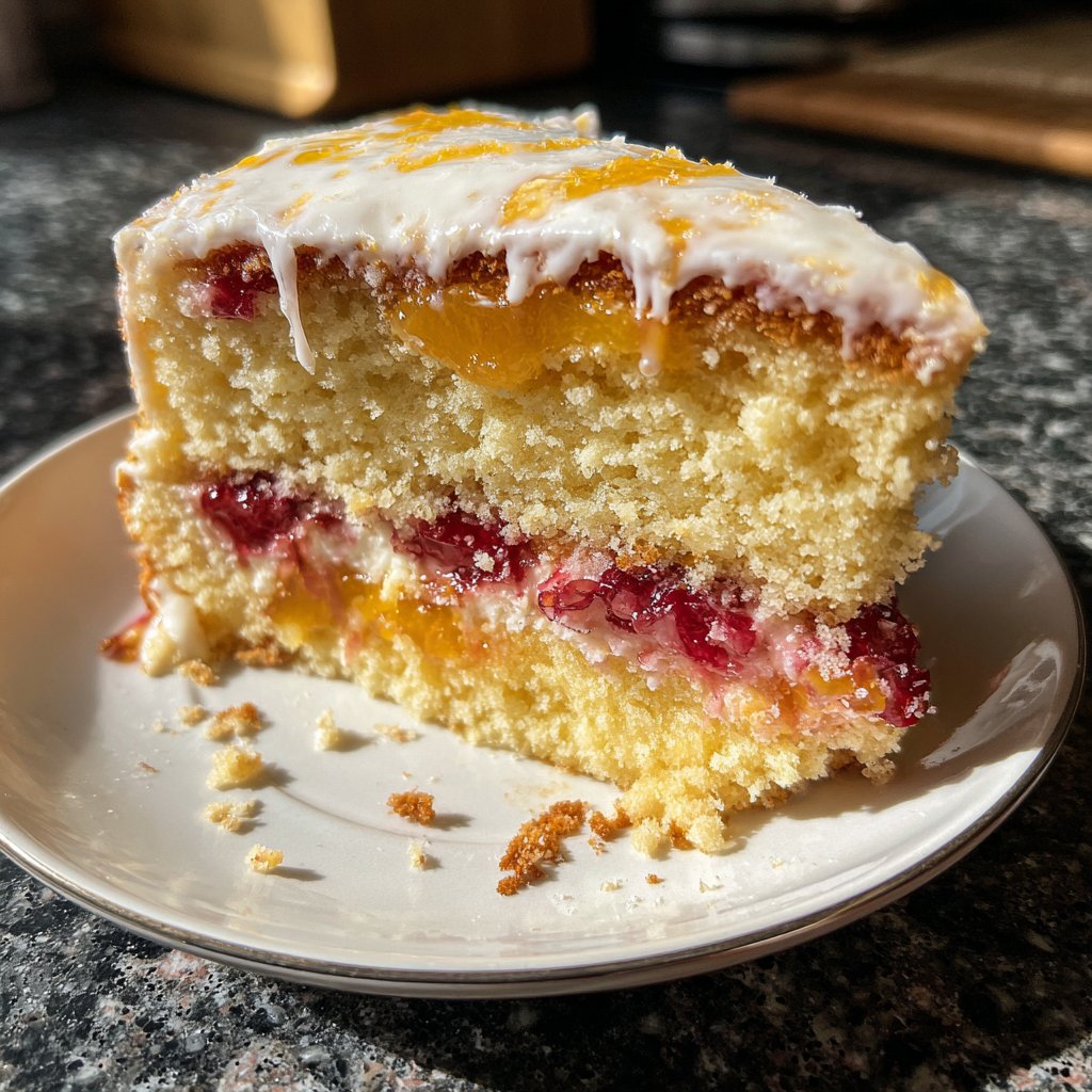 Geburtstagskuchen mit Fruchtfüllung