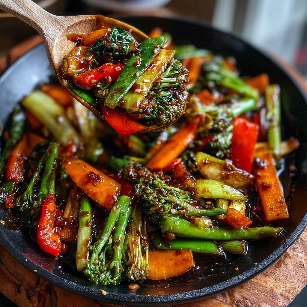 Asiatische Gemüsepfanne mit Sojasauce