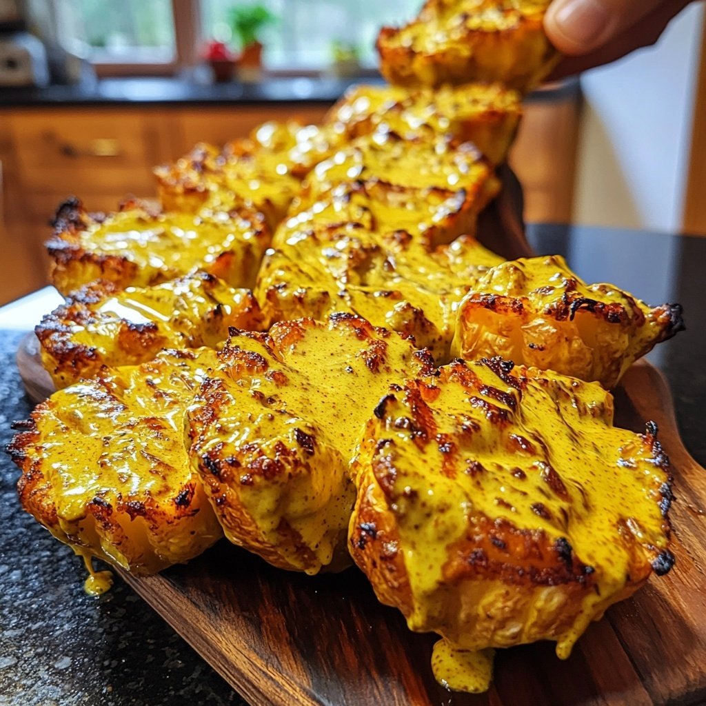 Im Ofen geschmorter Blumenkohl mit Kokos-Currysauce