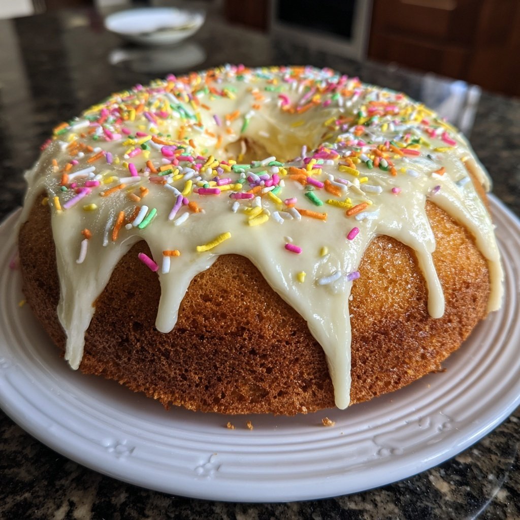 Geburtstagskuchen mit Vanillefrosting