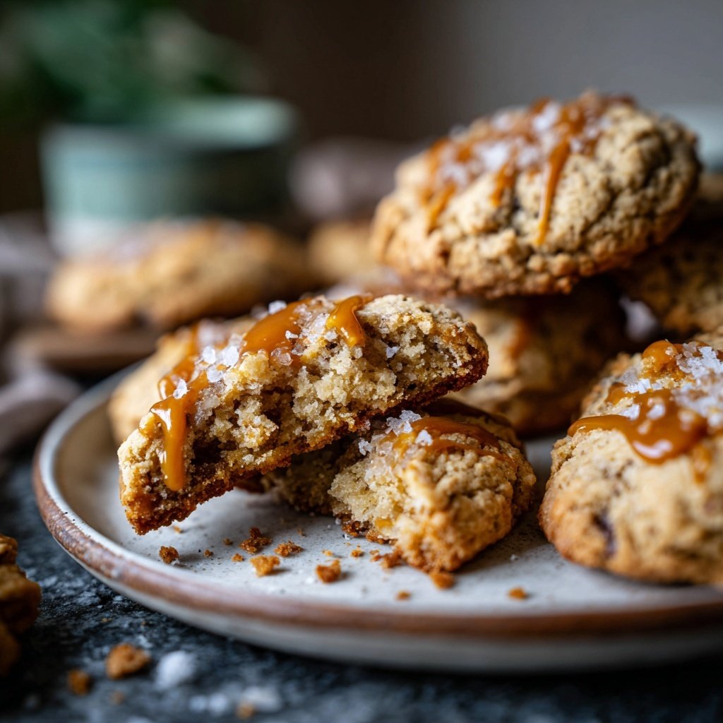 Cookies mit Karamell und Meersalz