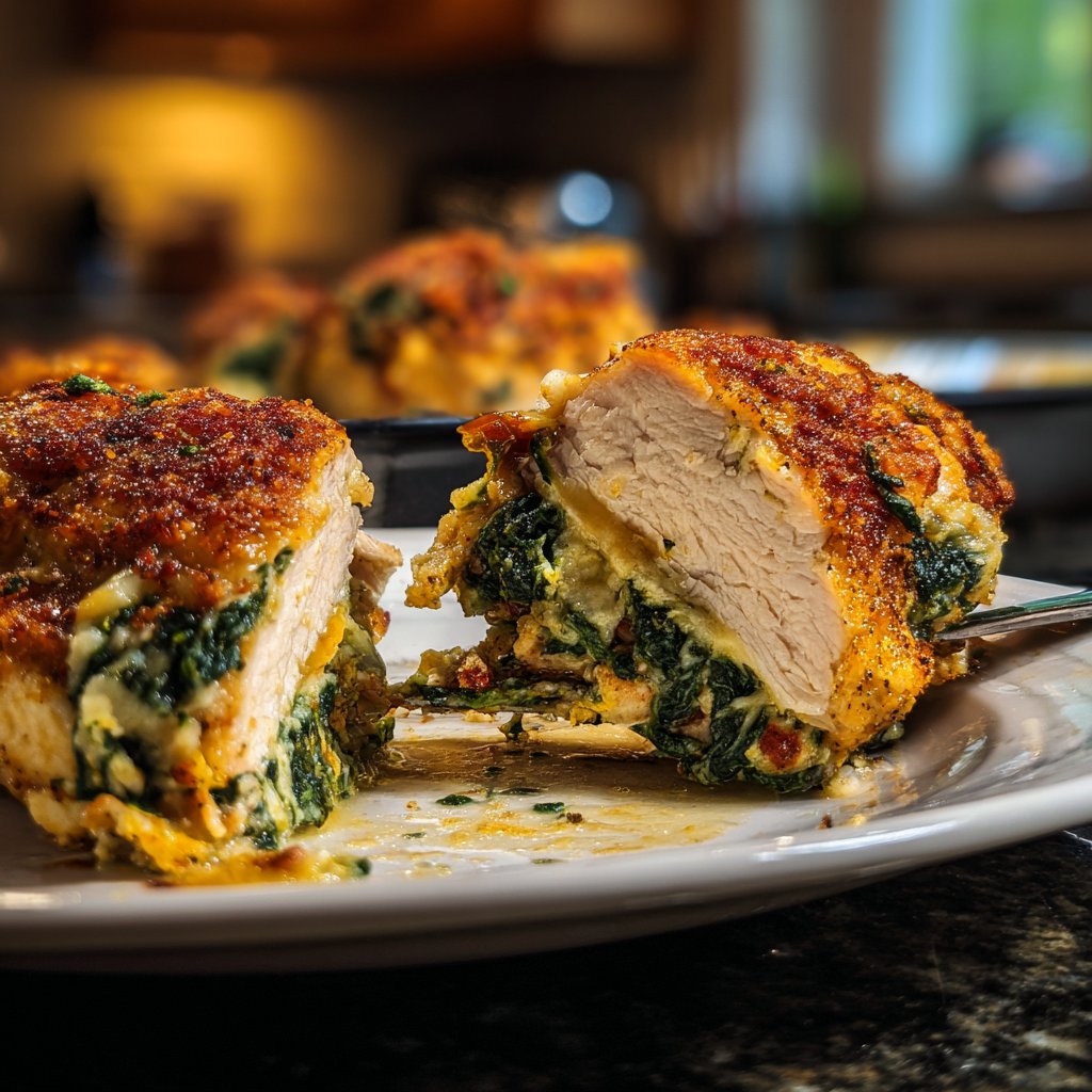 Hähnchenbrust mit Spinat